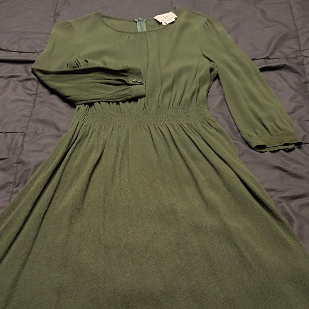 Kate Spade Olive Long Sleeve Dress